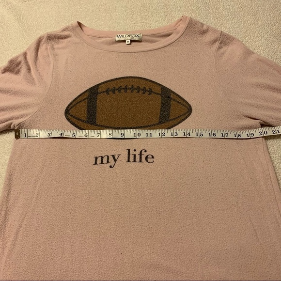 WILDFOX Football My Life Sweatshirt Pullover Baggy Beach Jumper Pale Pink - Picture 6 of 11